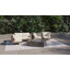 Brown Wicker Outdoor Loveseat, Deep Sea Navy