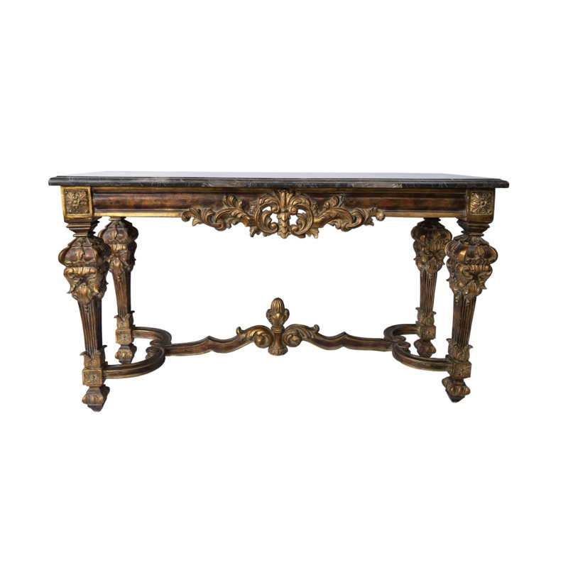 Rosia 60.24'' W Marble Console Table, Brown