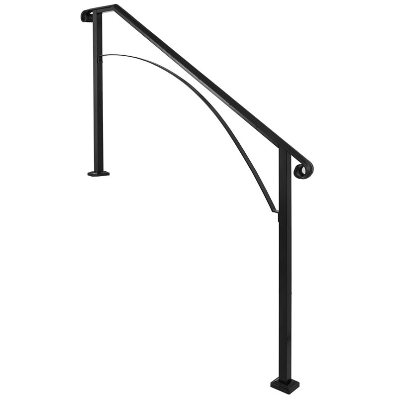 Rampe en fer noire pour garde-corps de jardin, H 39,3 po x l 57 po x P 4,3 po