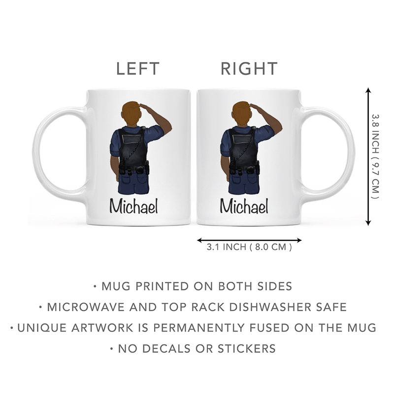 Tasse à café personnalisée, Oui, Brun / homme, agent de police 29