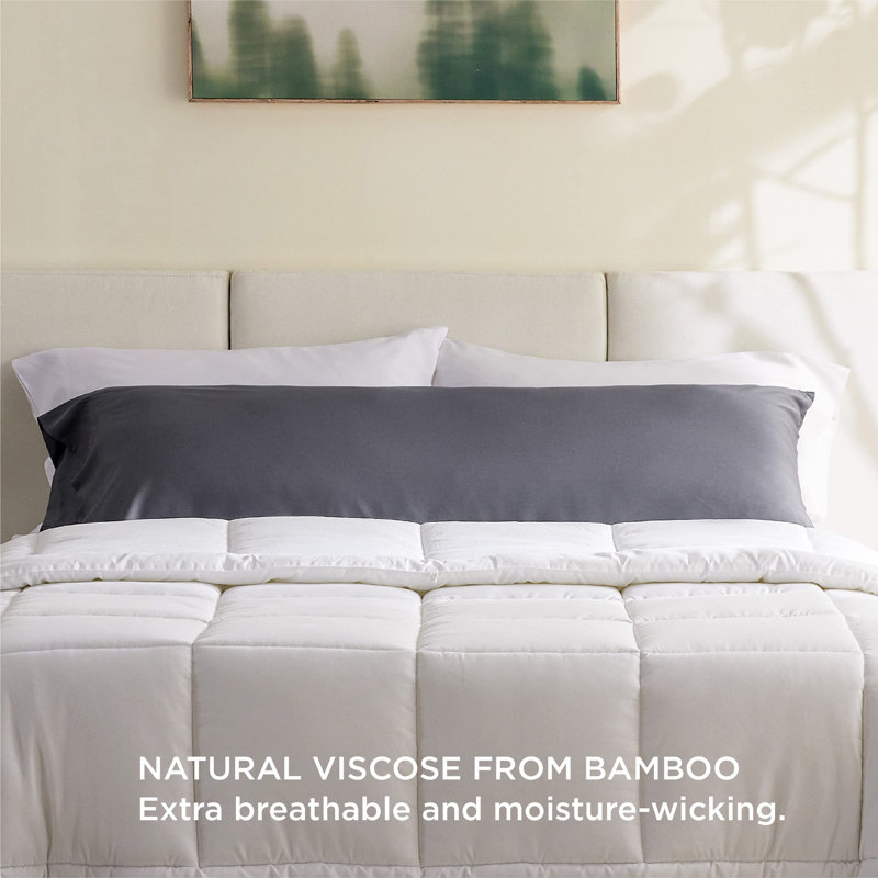 Rayon from Bamboo Pillowcase with Envelope Closure, Dark Gray, Body Pillowcase