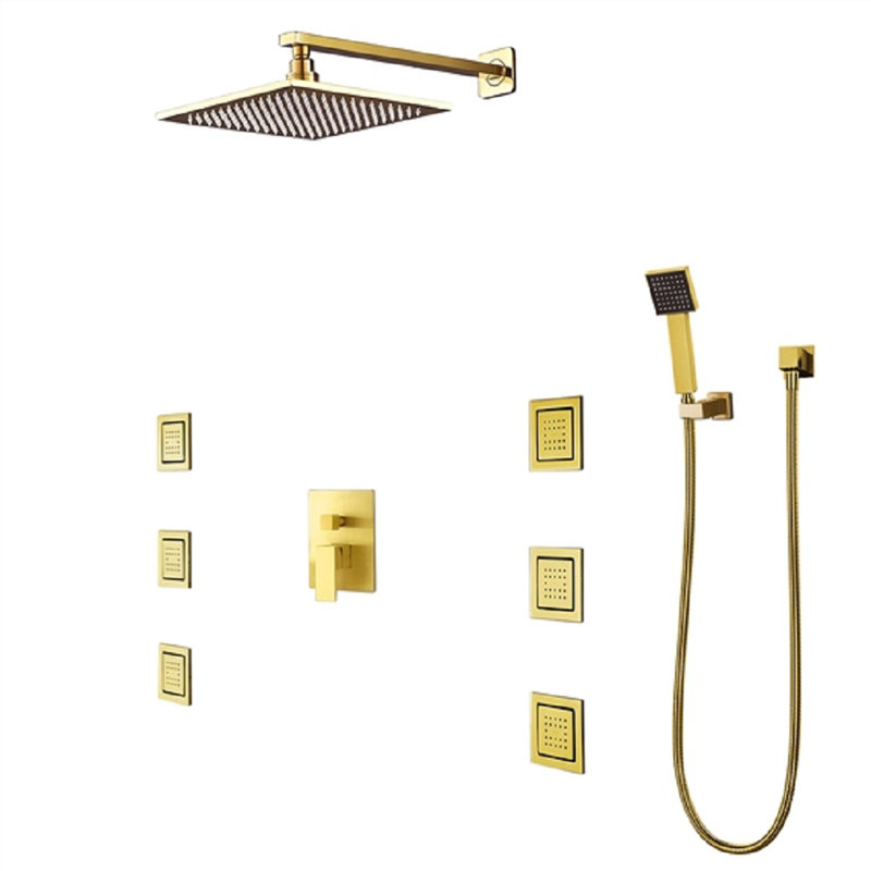 Ancona Wall Mount Gold Finish Shower Head Elegant High Quality Bathroom Fixture