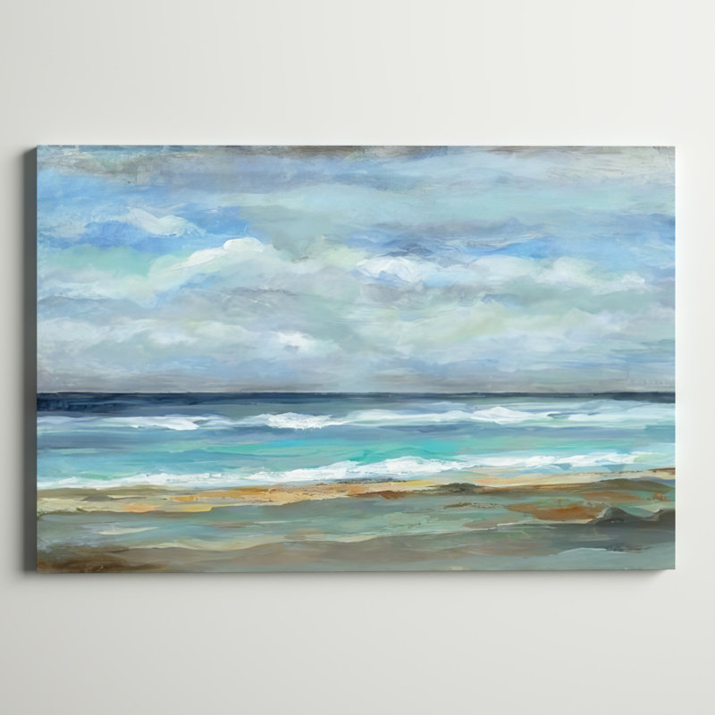 "Seashore" by Silvia Vassileva Canvas Painting Print with Mounting Hardware , 32" H x 48" W, Wrapped Canvas, No Frame