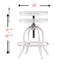 Tabouret pivotant à hauteur réglable blanc, blanc, d'inspiration rustique pour meubles de patio