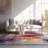 Comfort Gray Ivory And Magenta Abstract Runner Rug-2006002395