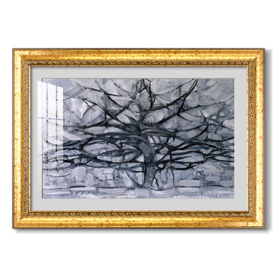 The Gray Tree, 1911-Piet Mondrian-Custom Framed Print