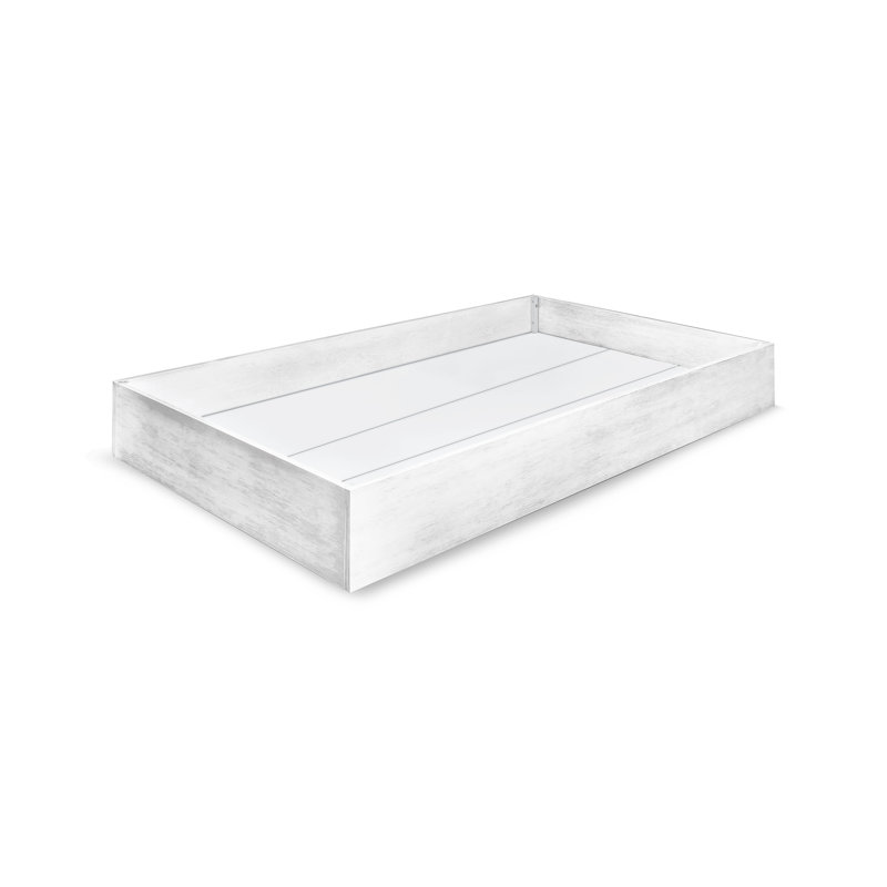Cottage White Twin Storage Trundle Bed with Non-toxic Finish