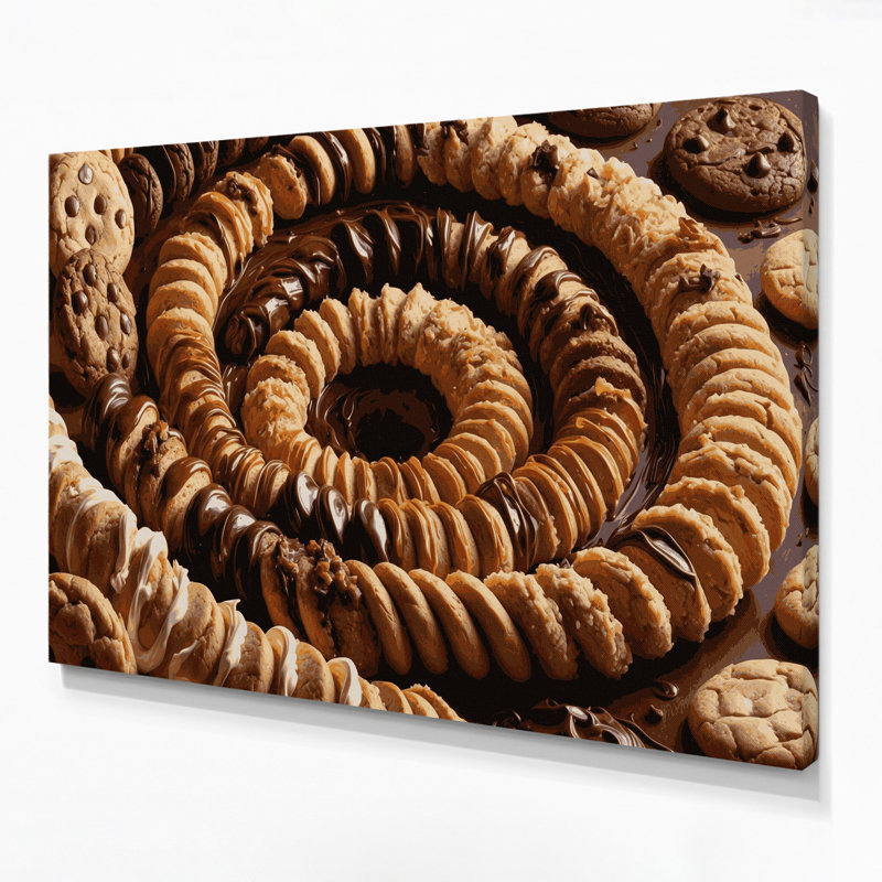 Desserts, biscuits et biscuits, art mural sur toile brune, H 16 po x l 20 po