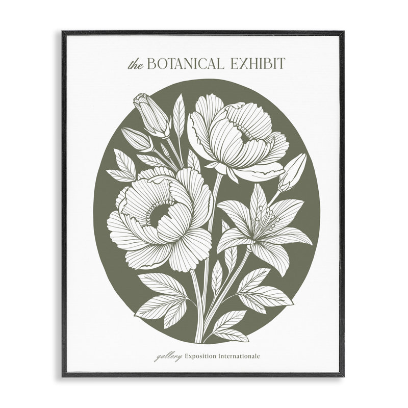 «Botanical Exhibit Blossoms», estampe numérique encadrée, design par lettré et doublé, H 14 po x l 11 po