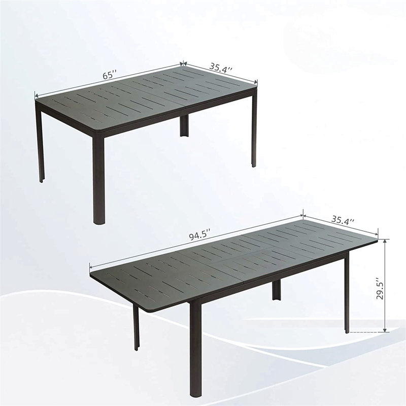 Table de salle à manger extensible pour l'extérieur