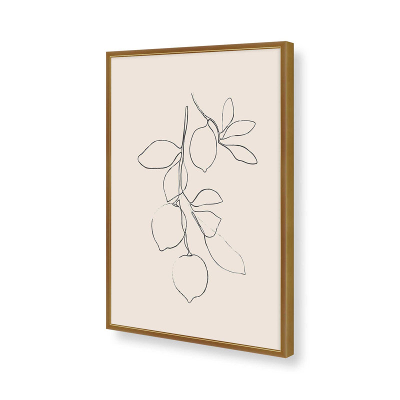 «Minimal Lemons» par Garima Dhawan, reproduction d'art sur toile, H 16 po x l 12 po, Doré