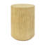 Table d'appoint cylindrique, texture semblable au bois, couleur brun antique