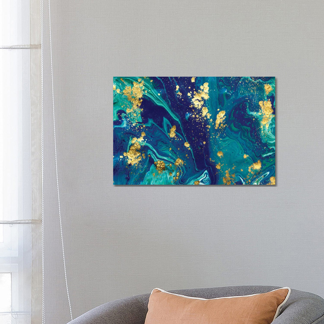 Ocean Gold Marble by EnShape - Wrapped Canvas Print