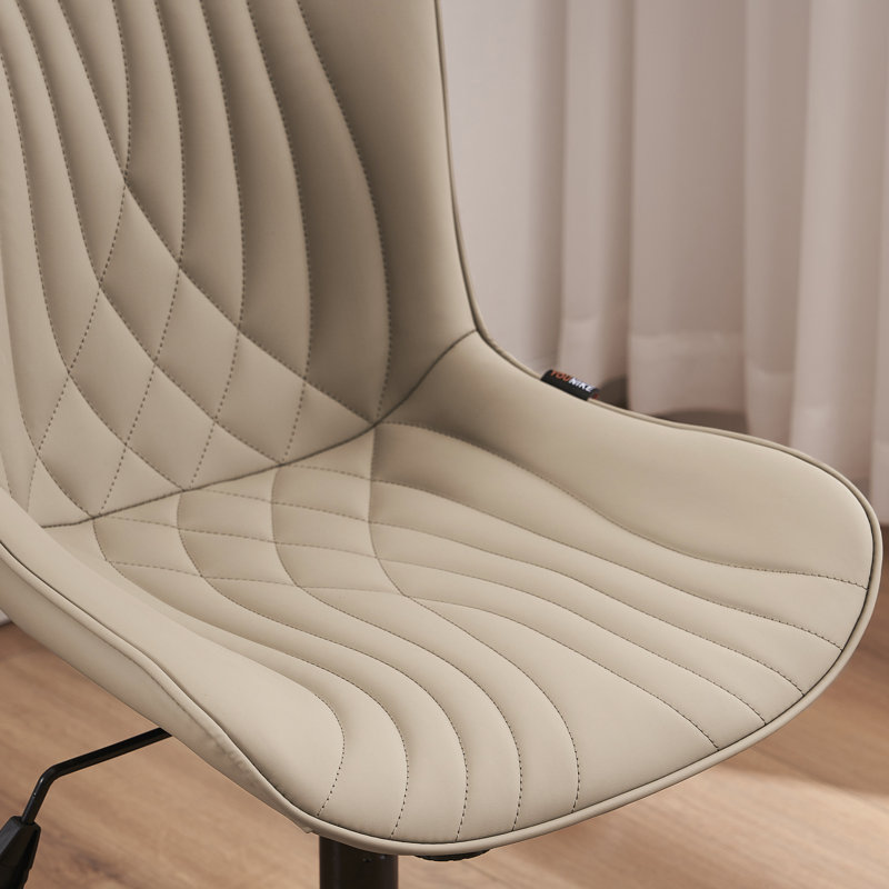 Fauteuil de bureau pivotant en similicuir avec roulettes Brionni, Siège kaki / cadre noir