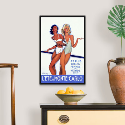 «Lete a Monte Carlo», affiche rétro par Jean Gabriel Domergue, reproduction d'art sur toile flottante Jean Gabriel Domergue