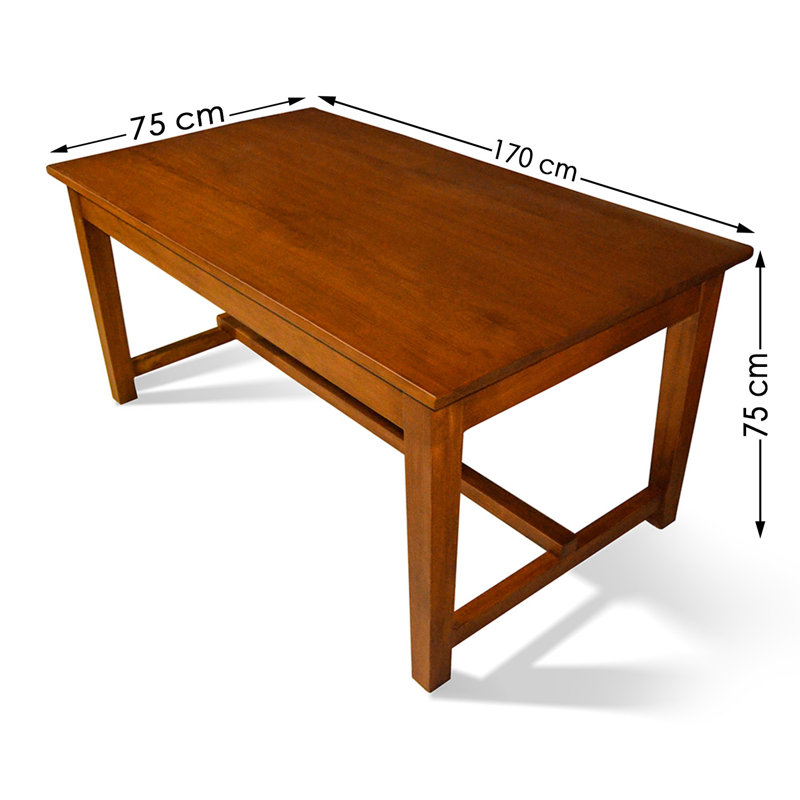 Delrosario Beech Solid Wood Base Dining Table, H75 x L170 x W75cm