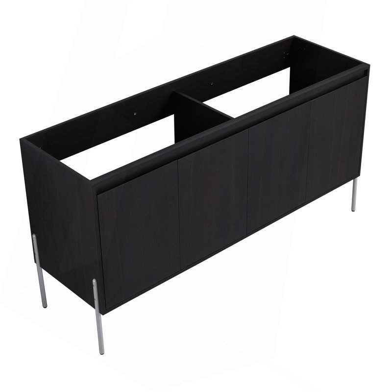 Meuble-lavabo autoportant 60 po avec portes à fermeture douce 60 po - évier inclus