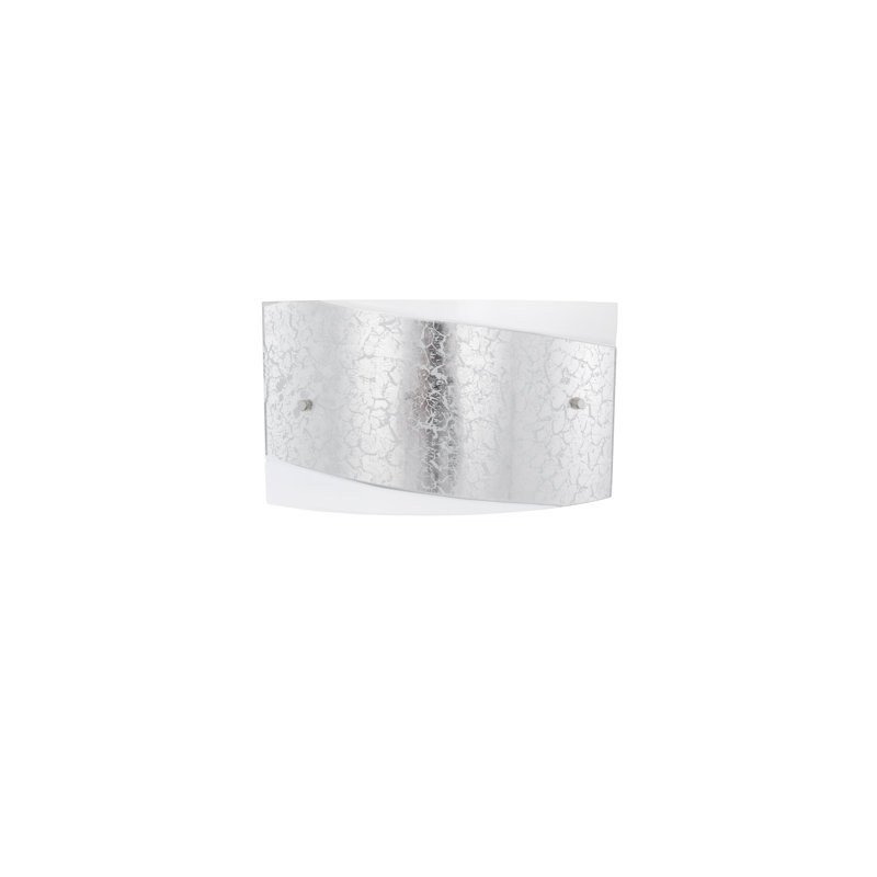 Glass Flush Mounted Sconce, White/Silver