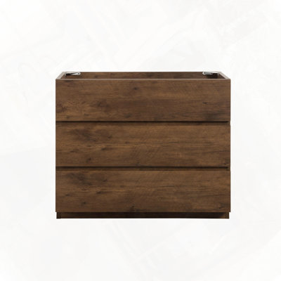 Armoire de plancher avec trois tiroirs préassemblés sans poignée