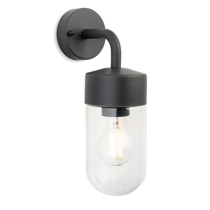 10cm H Outdoor Armed Sconce, Graphite
