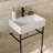24" Bathroom Console Sink with Overflow,Ceramic Console Sink-466307604