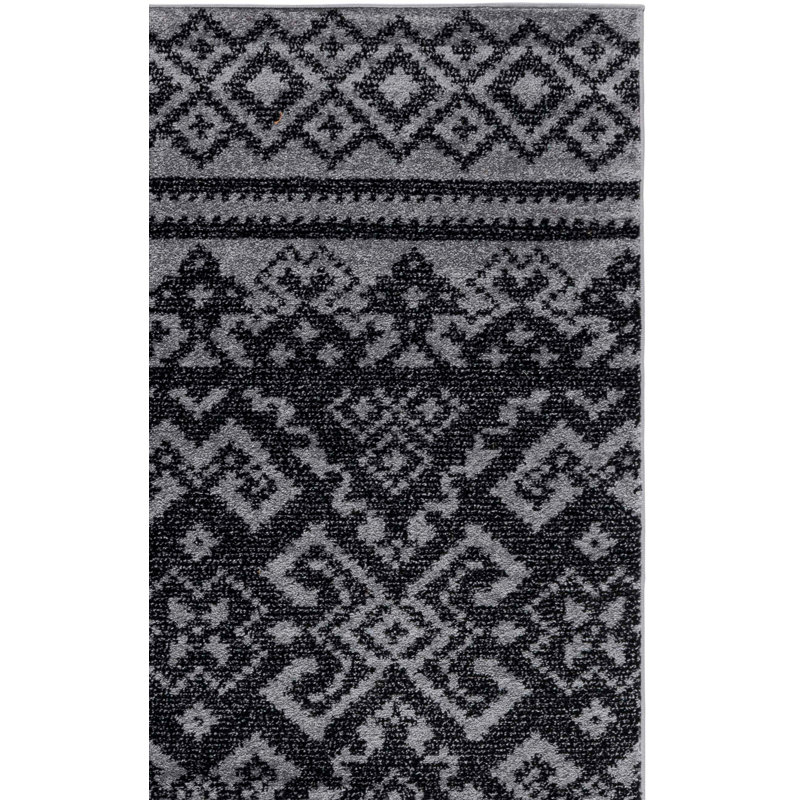Tapis argenté / noir Nicarla, Rectangulaire 3 pi x 5 pi