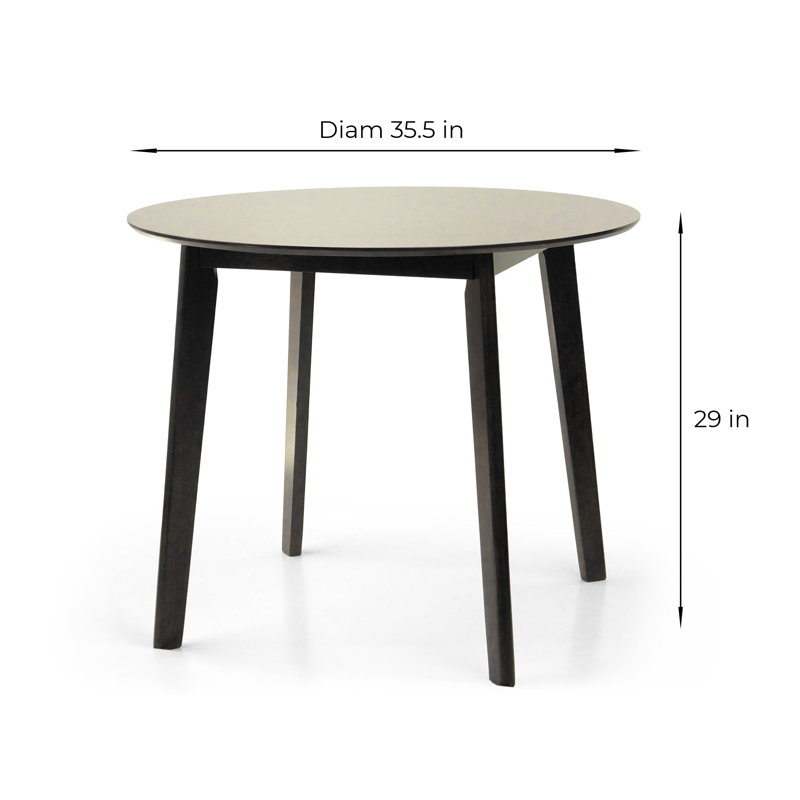 Ensemble de table de salle à manger 3 pièces, 2 chaises rembourrées en bois massif de style classique avec table de salle à manger ronde