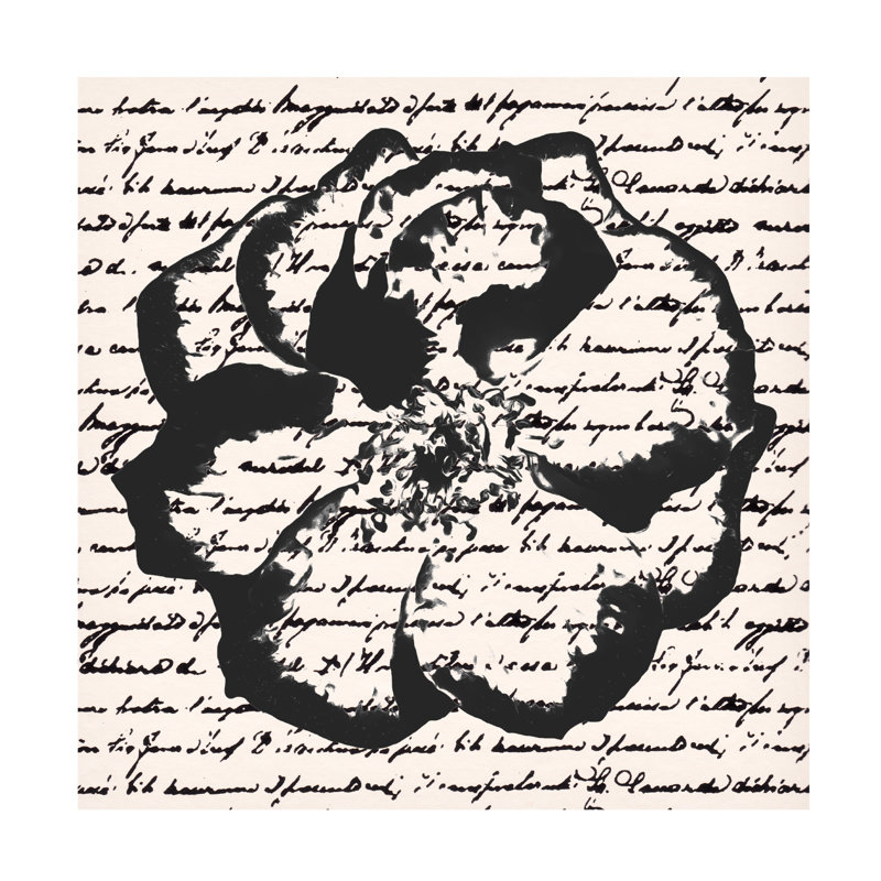«Inky Floral III» sur, H 14 po x l 14 po