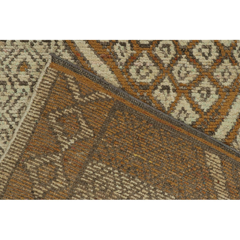 Moroccan Hand Knotted Geometric Area Rug, Rectangle 10' x 14'