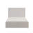 Zely Queen Size Bed With Tall Headboard, Textured Ivory Upholstery