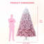 Arbre de Noël avec flocons de neige pré-éclairés - dégradé rose avec 450 lumières RVB et blanc chaud-1314842647
