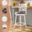 Swivel Upholstered Stool with Solid Wood Frame-791578194-791578196