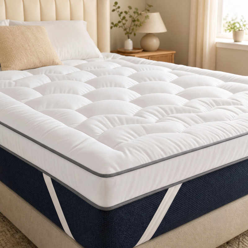 Microfiber 10 cm Mattress Topper for Back Relief, Breathable Cool Comfort , King