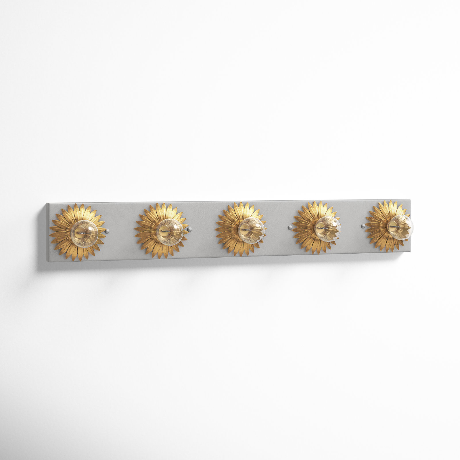 Adelle 5 - Light Dimmable Antique Gold/Ivory Bath Bar