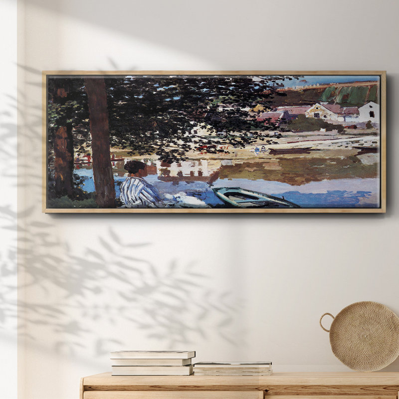 " Monet ", 24" H x 60" W x 1.5" D, Natural Floater Framed Canvas