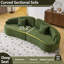 108 Curved Four-Seat Sofa with Chenille Fabric-2120967756