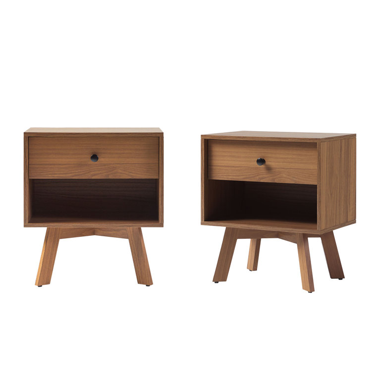 Bradgate 1-Drawer Nightstands with Storage Cubby