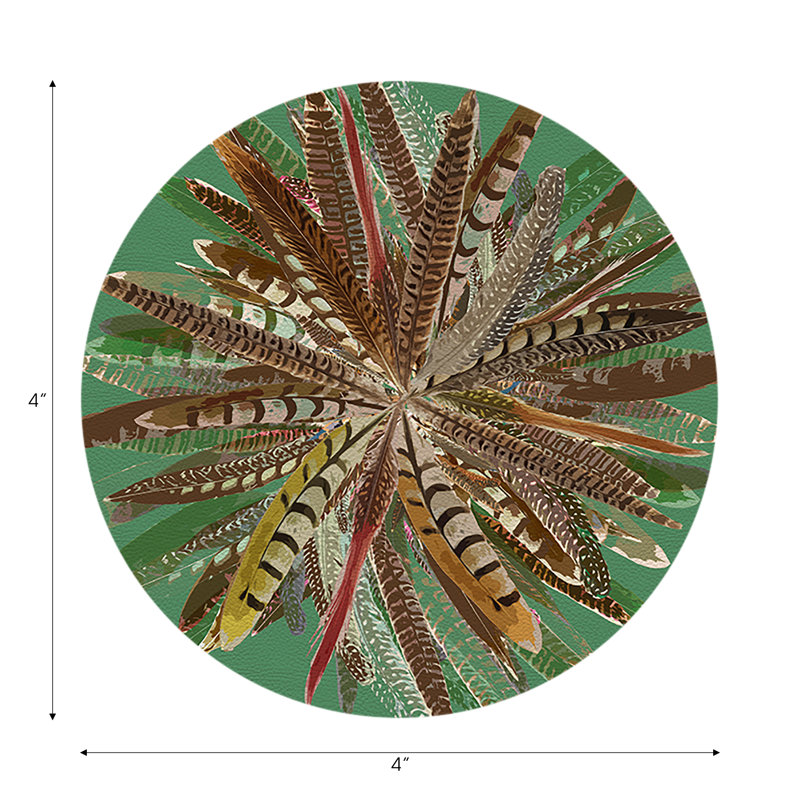 Sous-verres Pheasant Feathers, Vert