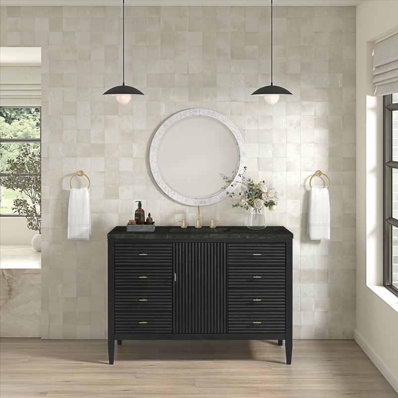Myrrin 48'' W Single Vanity, Carbon Oak, Phantome Eclos, 8" Widespread