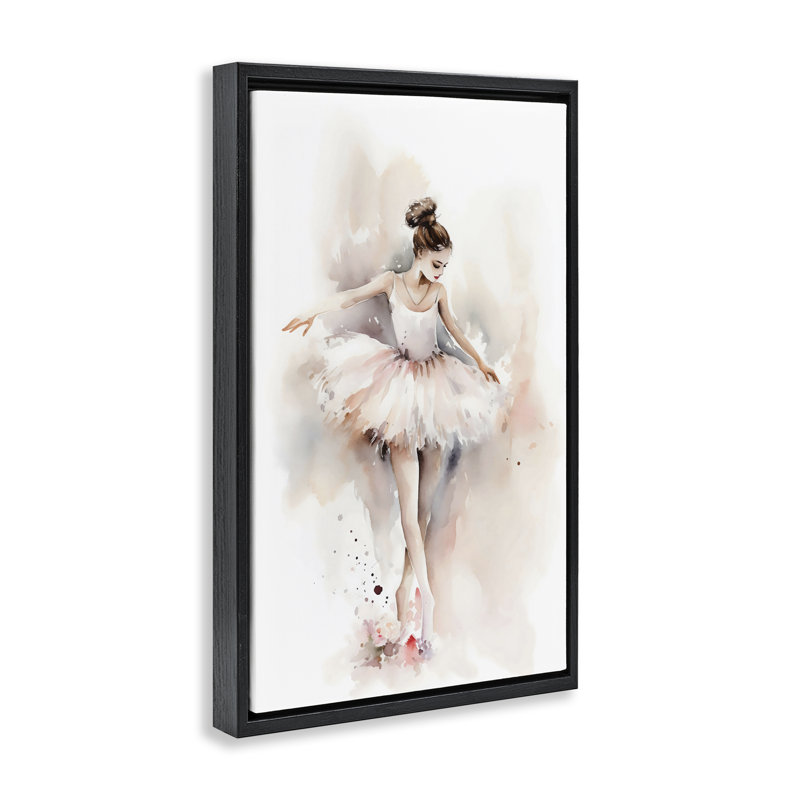 Cadre flottant Watercolor Dancer, par Creative Studio, H 31 po x l 21 po, Cadre flottant noir de jais
