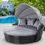 Rokisha 4572cm Wide Curved Metal Patio Daybed with Cushions-533368930