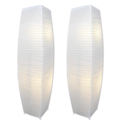 Lydell 50'' White Torchiere Floor Lamp Set