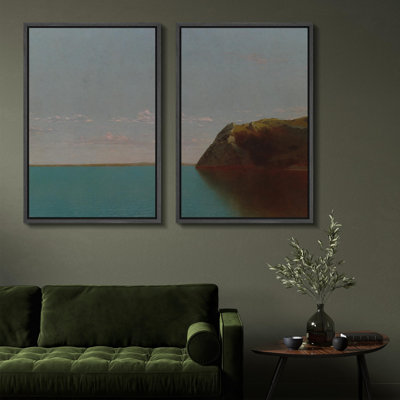 Falaises côtières au crépuscule, paysage serein, peintures, nature sauvage, illustrations, décor rustique