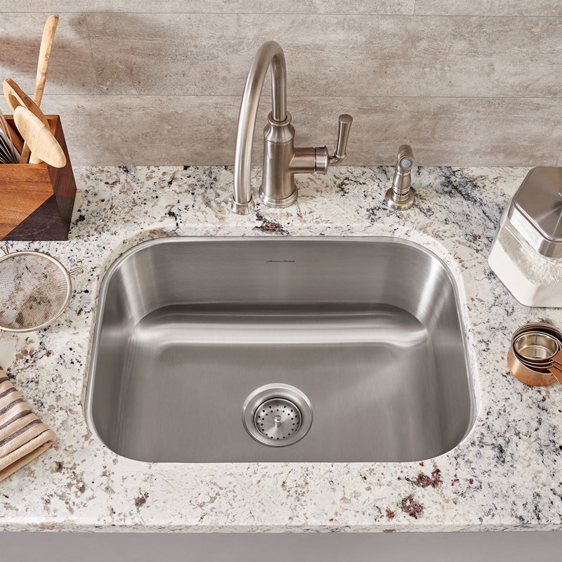 Portsmouth 23.38'' L Single Bowl Stainless Steel Kitchen Sink