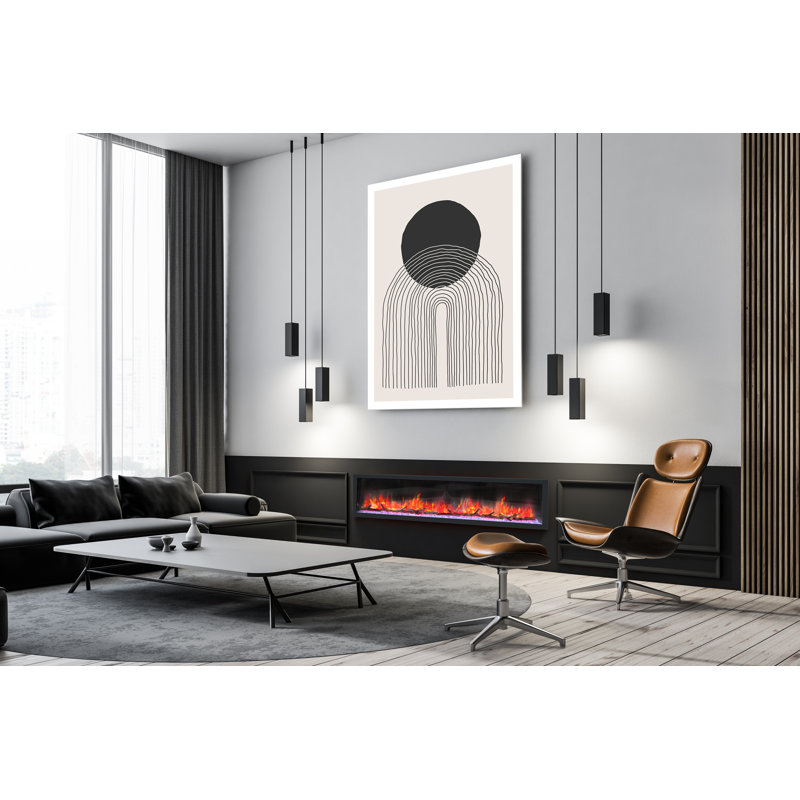 Cascade Smart Linear Electric Fireplace, 20.25" H x 82.5" W x 6.5" D