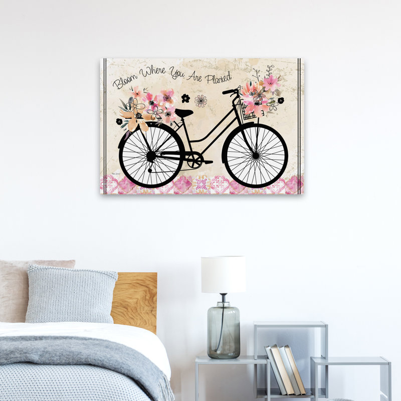 Bloom, où vous êtes, vélo floral, H 36 po x l 24 po