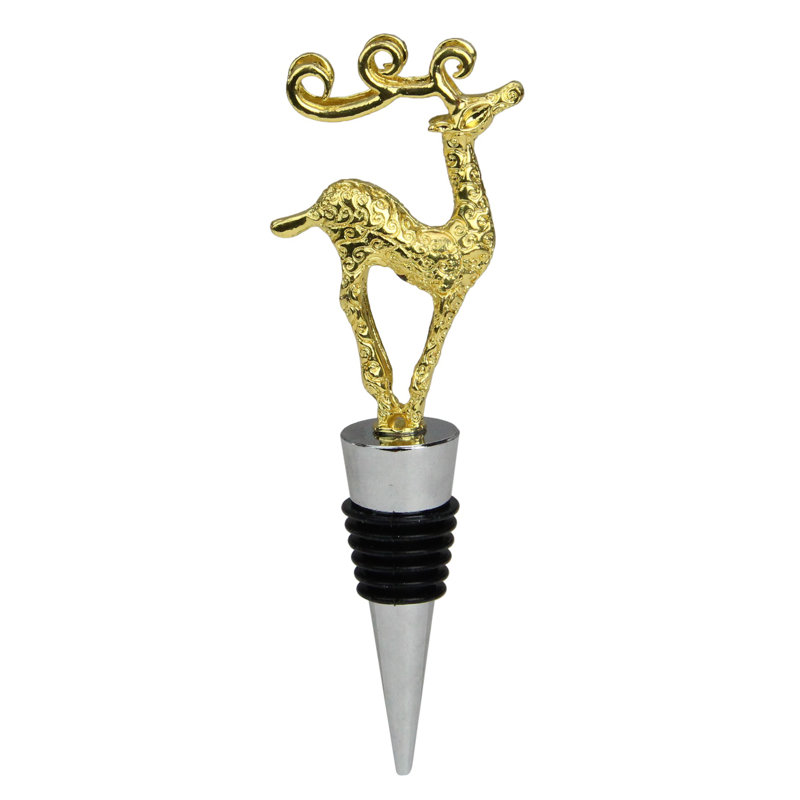 5" Golden Christmas Wine Bottle Stopper