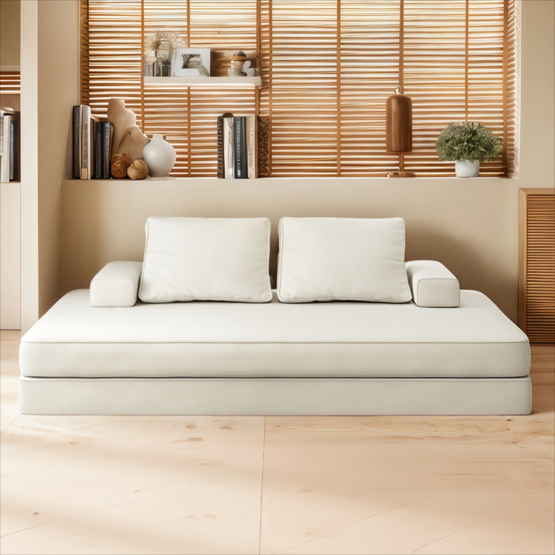 Canapé-lit 86,6 po DIY, Beige