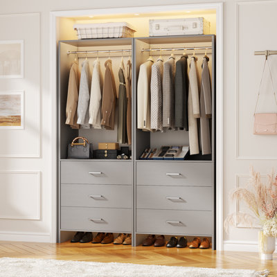 4ft Closet System with Wooden Drawers