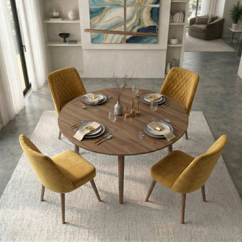 Chaise parsons rembourrée en velours Ackley, Doré